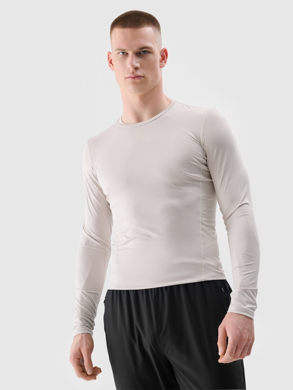 Manga larga de entrenamiento Quick-Dry para hombre - Beige 4FWSS25TFLOM372 Beige