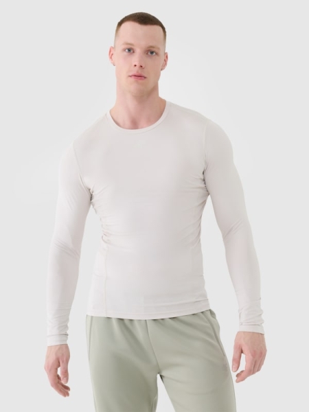 Camiseta De Entrenamiento De Manga Larga Para Hombre - Beige - 4FWSS25TFLOM372                