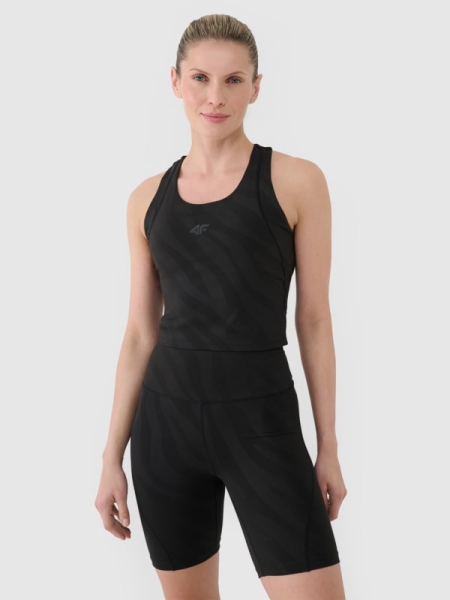 Camiseta de entrenamiento de secado rápido para mujer - negro 4FWSS25TFSLF413 negro