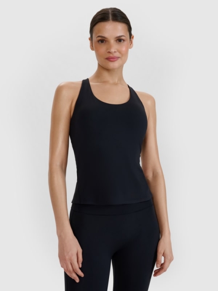Top de yoga slim de secado rápido para mujer - negro 4FWSS25TFSLF428 negro