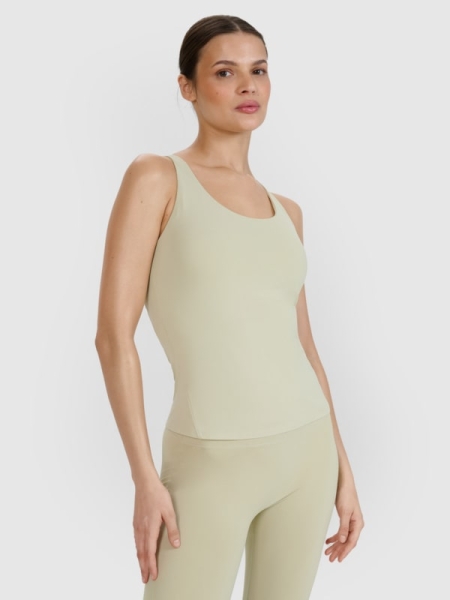 Top de yoga slim de secado rápido para mujer - verde 4FWSS25TFSLF428 Verde