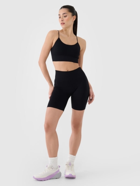 Pantalones Cortos Sin Costuras para Mujer - Negro - 4FWSS25TFSTF014  