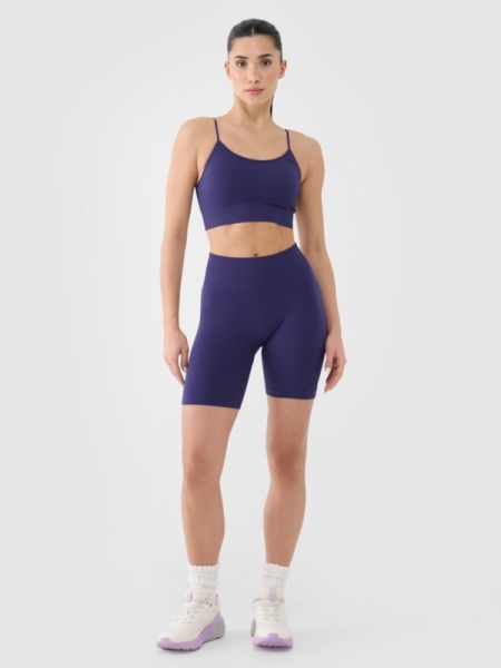 Pantalones Cortos Sin Costuras para Mujer - Azul Marino - 4FWSS25TFSTF014