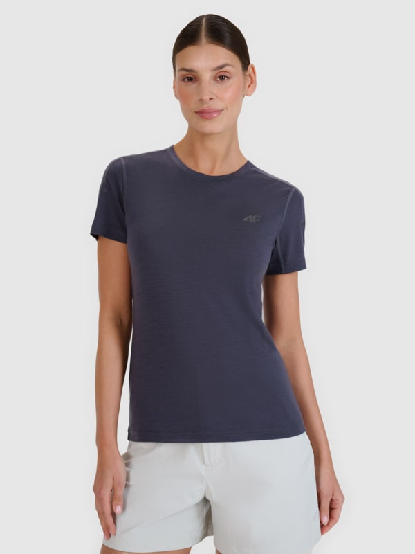 Camiseta trekking mujer con lana Merino - gris 4FWSS25TFTSF1269 gris