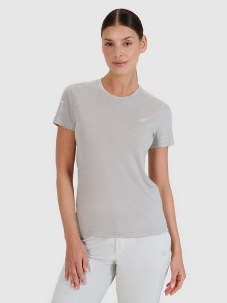 Camiseta trekking mujer con lana Merino - Gris 4FWSS25TFTSF1269 gris