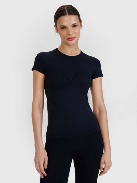 Camiseta de yoga de secado rápido para mujer - negro 4FWSS25TFTSF1270 negro