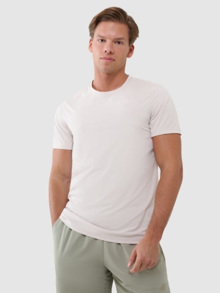 Camiseta de entrenamiento regular de secado rápido para hombre - beige 4FWSS25TFTSM1215 Beige