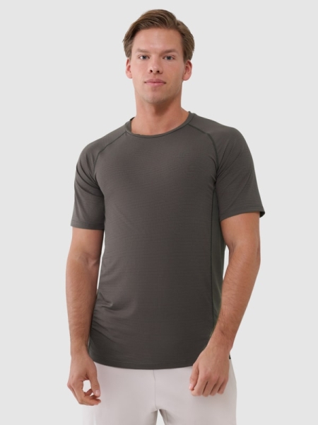 Camiseta de entrenamiento de secado rápido para hombre - brązowa 4FWSS25TFTSM1217 marrón