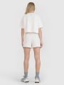 Shorts de Punto tipo Gofre para Mujer - Blanco - 4FWSS25TSHOF531