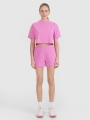 Shorts de Punto tipo Gofre para Mujer - Rosa - 4FWSS25TSHOF531 