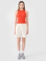 Top de punto de canalé entallado para mujer - rojo 4FWSS25TSLEF119 Rojo