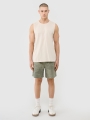 Camiseta de tirantes oversize para hombre - beige 4FWSS25TSLEM128 Beige