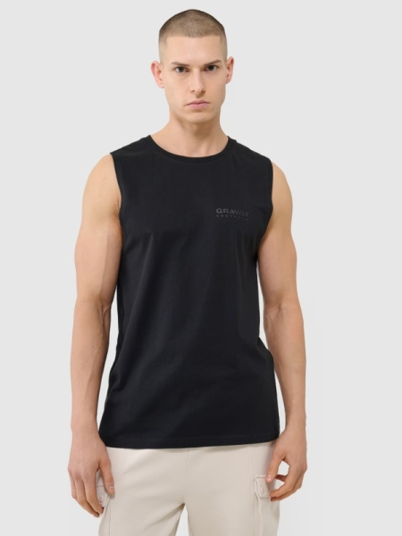 Camiseta de tirantes oversize para hombre - negro 4FWSS25TSLEM128 negro