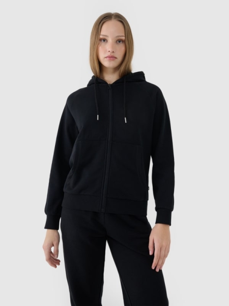 Sudadera con capucha y cremallera para mujer - Negro 4FWSS25TSWSF1541 negro