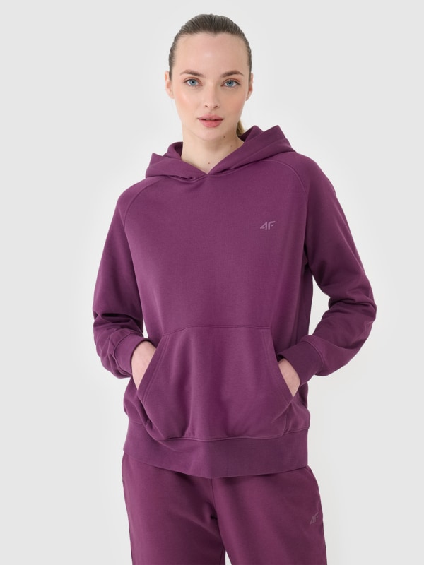 Sudadera con capucha para mujer - violeta 4FWSS25TSWSF1542 violeta