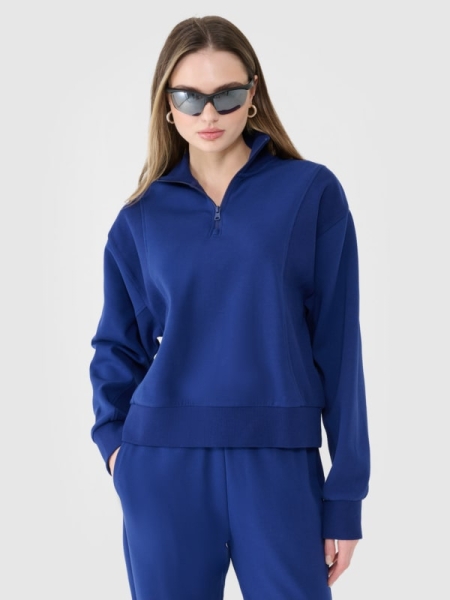 Jersey de Cuello Alto para Mujer - Azul marino - 4FWSS25TSWSF1545