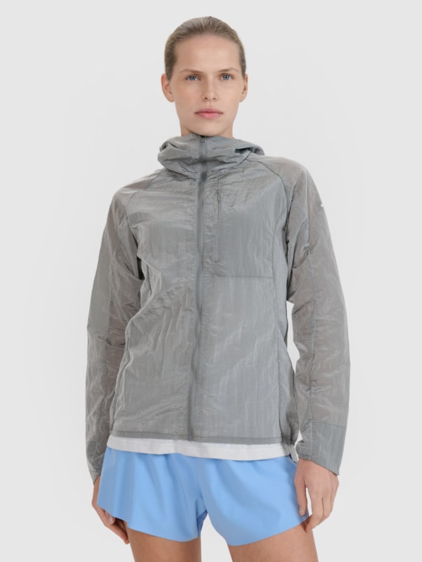 Chaqueta Ultraligera de Running para Mujer - Gris - 4FWSS25TTJAF701