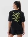 Camiseta regular de mujer con estampado - negro 4FWSS25TTSHF1967 negro