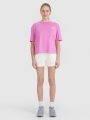 Camiseta regular de mujer con estampado - rosa 4FWSS25TTSHF1967 rosa