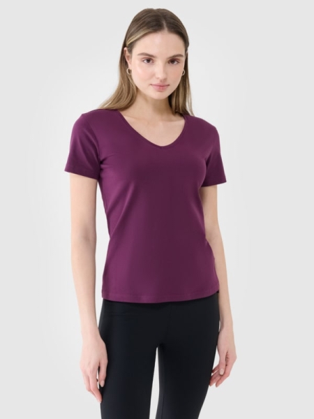 Camiseta Slim plain mujer - violeta 4FWSS25TTSHF1990 violeta