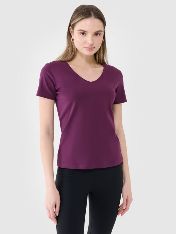 Camiseta Slim plain mujer - violeta 4FWSS25TTSHF1990 violeta