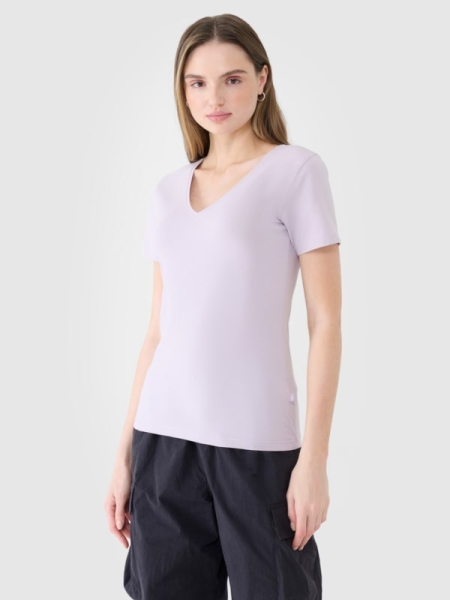 Camiseta Slim plain mujer - violeta 4FWSS25TTSHF1990 violeta