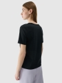 Camiseta lisa regular de mujer - negro 4FWSS25TTSHF1991 negro