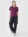 Camiseta lisa regular de mujer - violeta 4FWSS25TTSHF1991 violeta