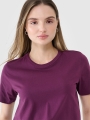 Camiseta lisa regular de mujer - violeta 4FWSS25TTSHF1991 violeta