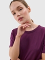Camiseta lisa regular de mujer - violeta 4FWSS25TTSHF1991 violeta