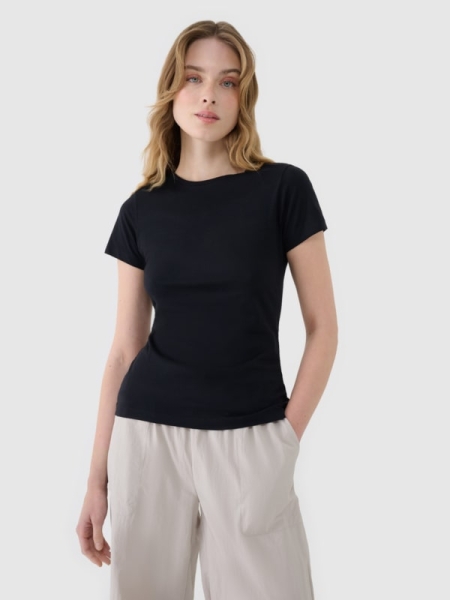 Slim modal camiseta de las mujeres - negro 4FWSS25TTSHF1995 negro