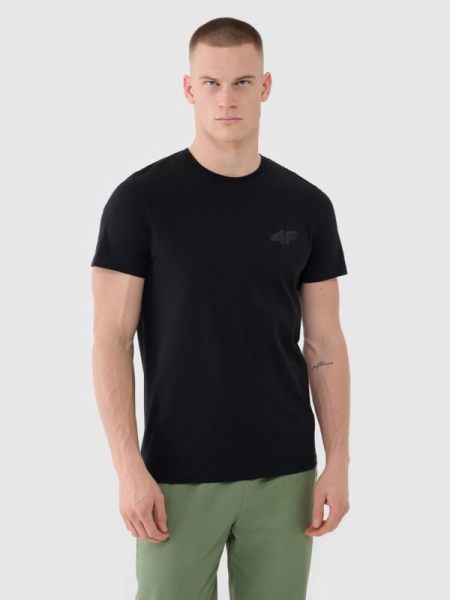 Camiseta regular de hombre con estampado - negro 4FWSS25TTSHM1974 negro