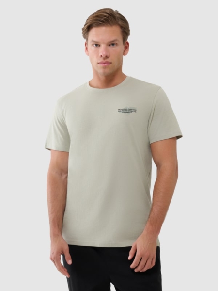 Camiseta regular de hombre con estampado - oliva/caqui 4FWSS25TTSHM1974 oliva/caqui