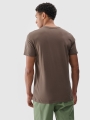Camiseta regular de hombre con estampado - marrón 4FWSS25TTSHM1974 marrón