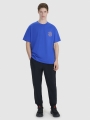 Camiseta oversize de hombre con estampado - azul 4FWSS25TTSHM1979 azul