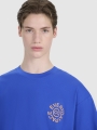 Camiseta oversize de hombre con estampado - azul 4FWSS25TTSHM1979 azul