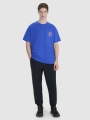 Camiseta oversize de hombre con estampado - azul 4FWSS25TTSHM1979 azul