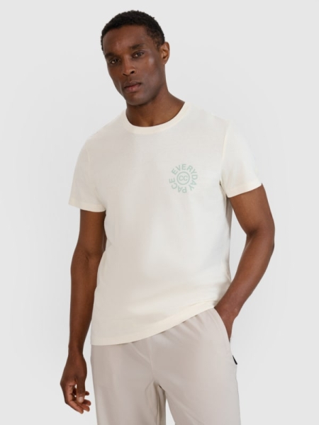 Camiseta regular de hombre con estampado - blanco 4FWSS25TTSHM1980 Blanco