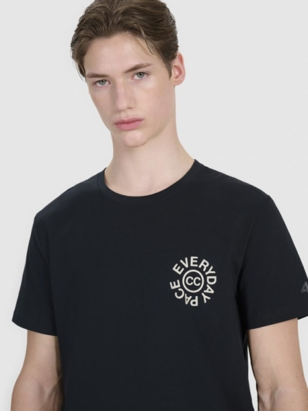 Camiseta regular de hombre con estampado - negro 4FWSS25TTSHM1980 negro