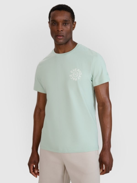 Camiseta regular de hombre con estampado - turquesa 4FWSS25TTSHM1980 turquesa