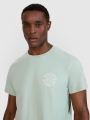 Camiseta regular de hombre con estampado - turquesa 4FWSS25TTSHM1980 turquesa