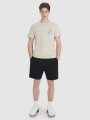 Camiseta regular de hombre con estampado - beige 4FWSS25TTSHM1980 Beige