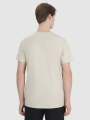 Camiseta regular de hombre con estampado - beige 4FWSS25TTSHM1980 Beige