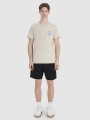 Camiseta regular de hombre con estampado - beige 4FWSS25TTSHM1980 Beige