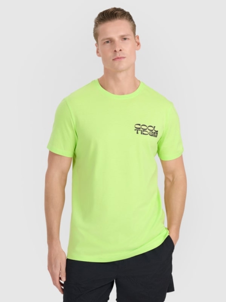 Camiseta regular de hombre con estampado - verde 4FWSS25TTSHM1984 Verde