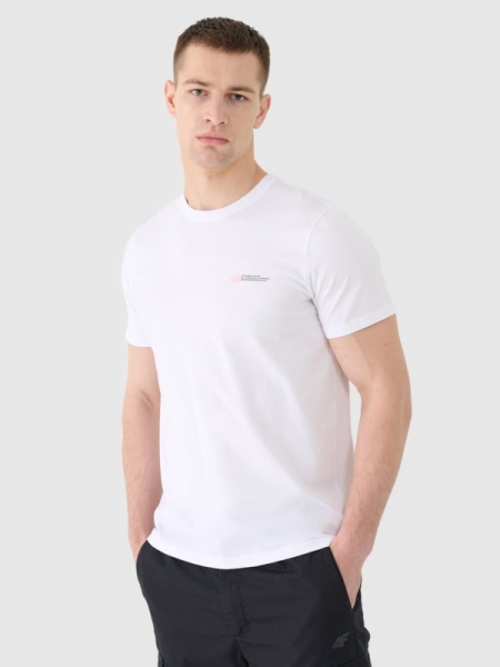 Camiseta lisa de hombre - blanca 4FWSS25TTSHM2003 Blanco