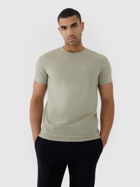 Camiseta lisa regular de hombre - oliva/caqui 4FWSS25TTSHM2003 oliva/caqui