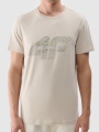 Camiseta regular estampada de hombre - beige 4FWSS25TTSHM2004 Beige