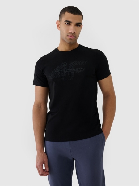 Camiseta regular estampada de hombre - negro 4FWSS25TTSHM2004 negro
