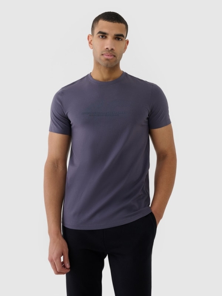 Camiseta regular estampada de hombre - gris 4FWSS25TTSHM2004 gris